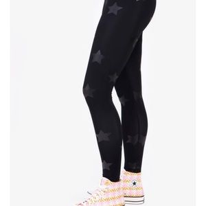 Black Tonal Star Foil UpLift Leggings